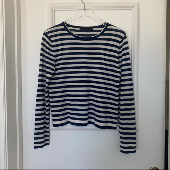 Jenni Kayne Sweaters - Jenni Kayne Mercer striped navy and cream sailor merino wool sweater